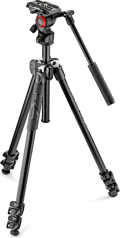 Tripod Manfrotto 290 Light MK290LTA3 V, lartësi 146cm, kapacitet 4kg, i zi