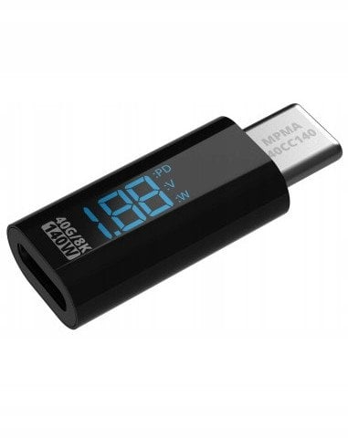 Adaptor matës energjie Mathorn USB C në USB C, ekran LED, i kaltër