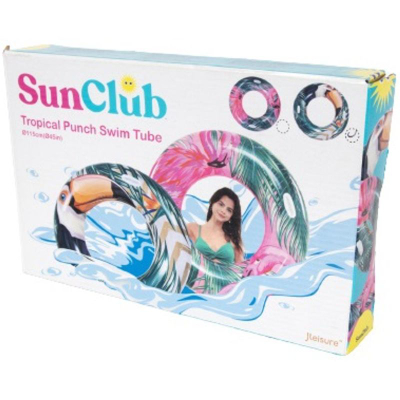 Ретк надувување за пливање Pool Central Tropical Toucan, 45", винил, повеќебоен