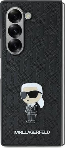 Kapak telefoni Karl Lagerfeld KLHCZFD6SAPKINPKK, për Samsung Galaxy Z Fold6, hardcase Saffiano, i zi