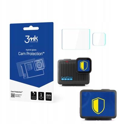 Qelq mbrojtës 3MK Cam Protection për GoPro HERO 4K 2024, xham hibrid, i tejdukshëm
