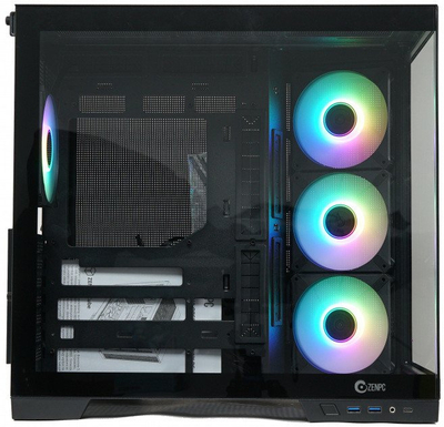 Kutia e kompjuterit ZENPC Cube, Micro Tower, me 4 ftohësa ARGB, e zezë