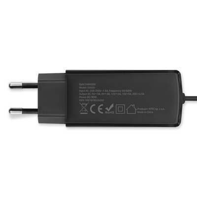 Karikues rrjeti Qoltec GaN 90W, USB C 3.1, i zi