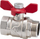 Valvul sferike Calido Ball Valve F/F, 1/2", metalike, levë e kuqe