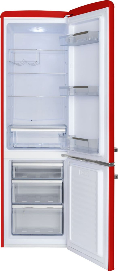 Frigorifer kombinim Amica KGCR 387 100, 181L, gjatësi 181cm, i kuq