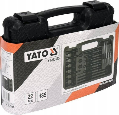 Set veglash Yato YT-05345, 22 pjesë, për qirinj ndezës, i zi