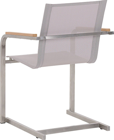Set karrigesh kopshti Beliani COSOLETO, 2 copë, çelik inox, bezhë