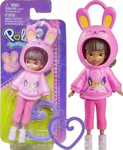Kukull Polly Pocket Hoodie Friends Polly Rabbit, 8 cm, për goca 4+, shumngjyrëshe