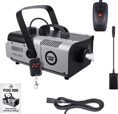 Makine tymi LIGHT4ME Fog 900, 900W, me telekomande me kabllo dhe pa kabllo, e zeze