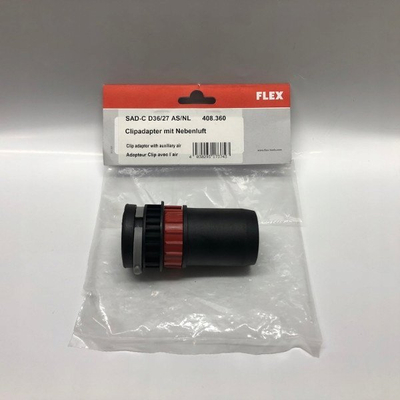 Adapter me kapëse për zorrë thithëse Flex SAD-C 408360, dia 27-36mm, me rregullim shtesë ajri, i zi
