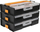 Kuti organizuese Boxer Storage System, 6 ndarje, 26 x 17 x 6 cm, e zezë-portokalli, kapak transparent