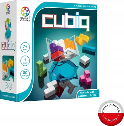 Loja me logjikë Smart Games Cubiq, puzzle 3D, 80 sfida, shumëngjyrëshe