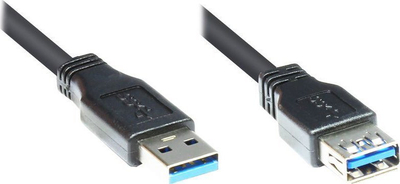 Kabllo USB Alcasa 2711-S01, USB A në USB A, 1 m, USB 3.2 Gen 1, e zezë