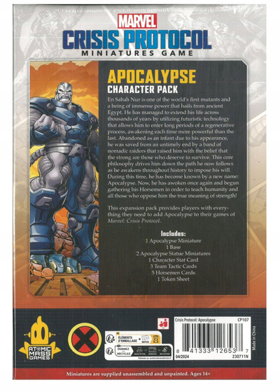 Pako figurina Marvel Crisis Protocol Apocalypse Character Pack, zgjerim loje tavoline, shumëngjyrëshe