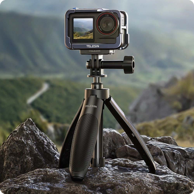 Kornizë mbrojtëse TELESIN për GoPro Hero 9 10 11 12 13, aliazh alumini, xhirim vertikal, e zezë