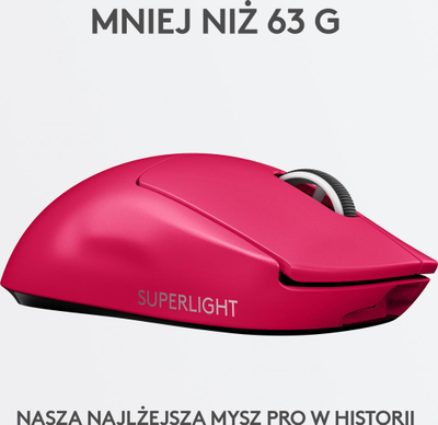 Maus Logitech G Pro X Superlight (910-005956), rozë