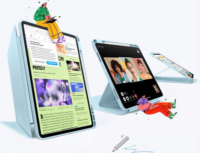Навлака за таблет ESR Flip Hybrid за iPad Air 13 2024 2025, со држач, сива