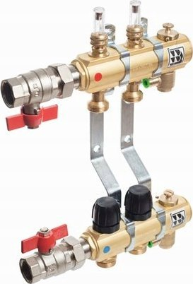 Kolektor ngrohje nën dysheme Tece Brass Manifold 11, 11 qarqe, bronz, ngjyrë ari