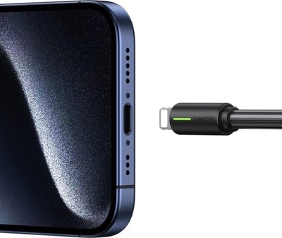 Kabllo USB C në Lightning Usams Yu Series SJ735, 1m, 30W, e zezë