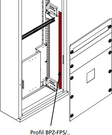 Profil montimi Rittal BPZ-FPS/650, për kapakë të përparmë, 700mm, metalik