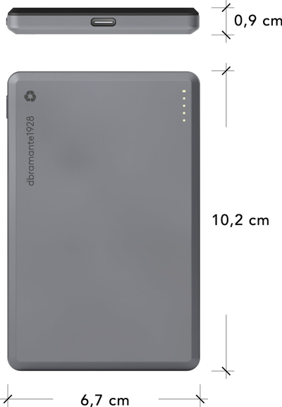 Powerbank Dbramante1928 Re-charge MagSafe, 5000mAh, karikim pa tel, gri
