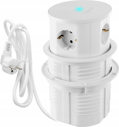 Prizë tavoline rrethore Spacetronik SPS-R3D6W V2, karikim wireless, e bardhë