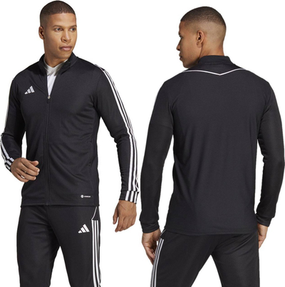 Bluzë stërvitje Adidas Tiro 23 League për burra, AEROREADY, me zinxhir komplet, e zezë
