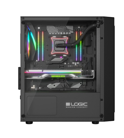 Kutia kompjuterike Logic Concept Atos, Micro ATX, ARGB, e zezë