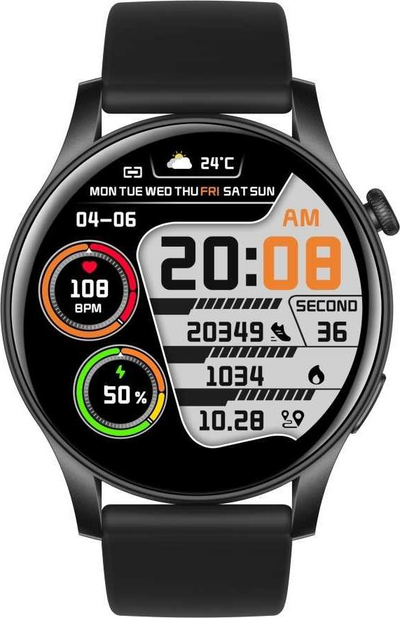 Ora inteligjente BOZLUN B55S, ekran 1.43" AMOLED, IP67, e zezë