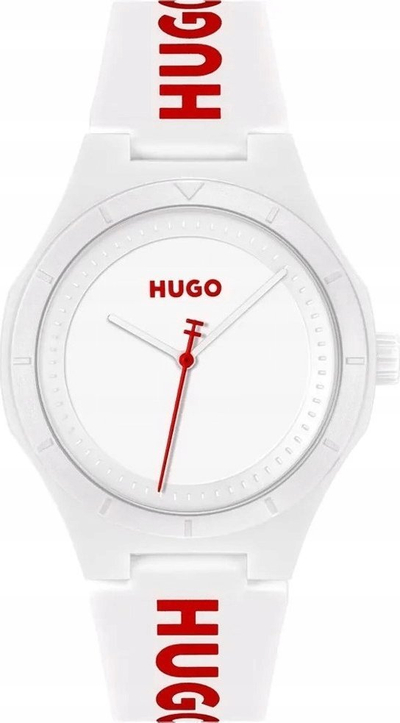 Orë dore Hugo HUGO #LIT, rrip silikoni, 5 ATM, e bardhë