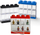 Kuti koleksionuese LEGO për 8 minifigura, e kuqe / transparente 