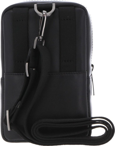 Çantë crossbody Piquadro Obidos, lëkurë, e zezë