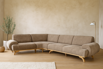 Këndi Druri Obsession, 79 x 390 x 210cm, bezhë