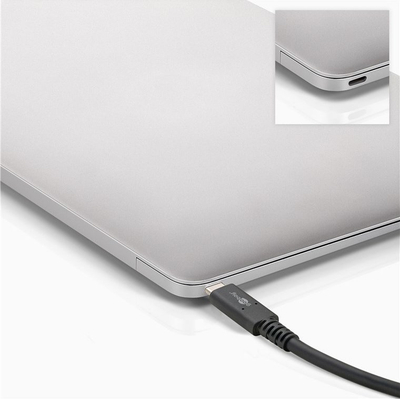 Kabllo USB Goobay USB-C USB4 Generation 3x2, 1 m, e zezë