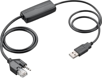 Kabllo adapter Plantronics APU-75, USB në QD, për kufje, ngjyrë e zezë