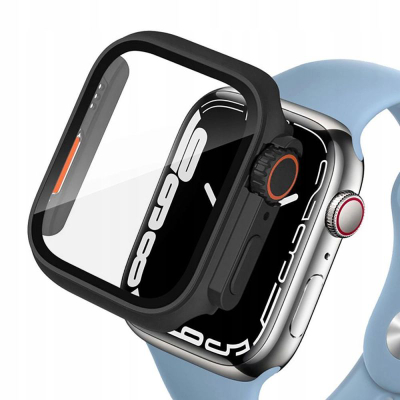 Mbrojtëse ekrani Tech-Protect Defense360 për Apple Watch 10, 46mm, xham i fortë, e zezë me portokalli