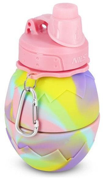 Shishe uji e palosshme NILS NC4102, silikoni, pa BPA, gri