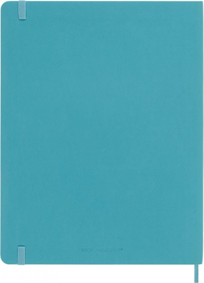 Fletore Moleskine Reef Blue Extra Large, me vija, kapak i butë, blu