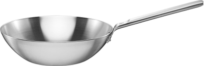 Tigan Wok Fiskars Norden Steel, 28 cm, çelik inox, argjendtë