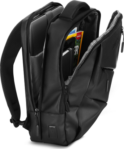 Çanta shpine Nils Extreme NC4502 për laptop, me USB, 15L, e zezë