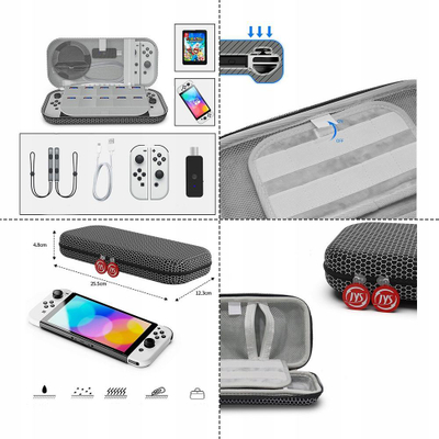 Set aksesorësh JYS NS228 për Nintendo Switch OLED, 10 në 1, transparent