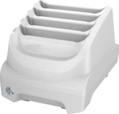 Karikues baterish Zebra TC51 Healthcare, 4 slote, me adaptues energjie, i bardhë