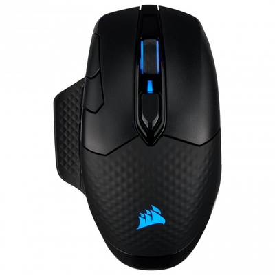Гејминг глушец Corsair Dark Core, безжичен, 18000 DPI, црн