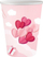 Gotë letre Godan Love Hearts, 250 ml, set me 6 copa, rozë
