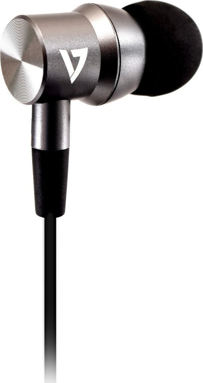 Kufje in ear V7, që të rrujn zhurmat, stereo, 3.5 mm, ngjyrë argjendi