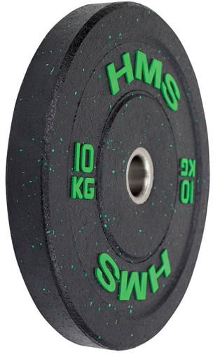 Disk olimpik HMS HTBR10, 10 kg, me gomë, jeshil