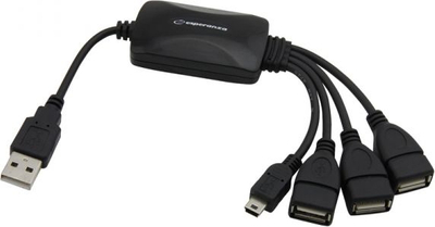 USB Hub Esperanza EA-158, 1x microUSB, 3x USB-A 2.0