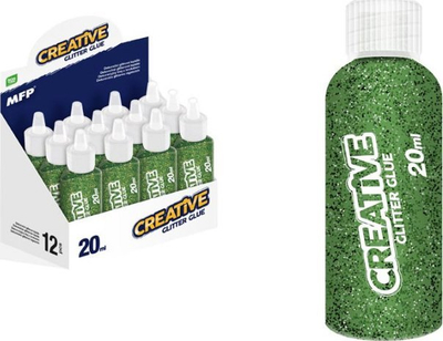 Ngjitës me xixa MFP Creative Glitter Glue, 20ml, i gjelbër