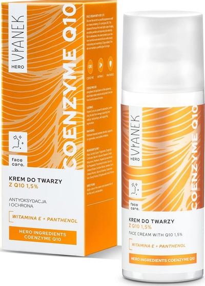 Kрем за лице Vianek Hero Koenzim Q10, против брчки, 50 ml