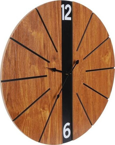 Orë muri Stylish Black, 60 cm, MDF edhe metal, e zezë